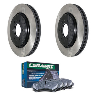 DuraGo® - Electrophoretic Coated Plain Front Brake Kit with Ceramic Pads