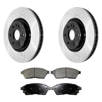 DuraGo® - Electrophoretic Coated Plain Front Brake Kit with Ceramic Pads