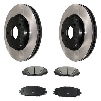 DuraGo® - Electrophoretic Coated Plain Front Brake Kit with Ceramic Pads