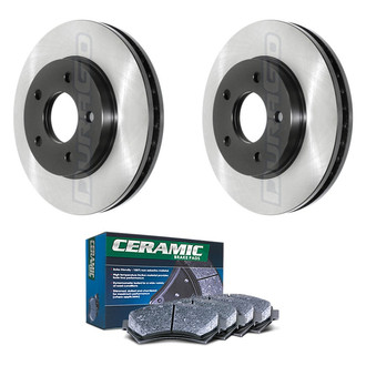 DuraGo® - Electrophoretic Coated Plain Front Brake Kit with Ceramic Pads