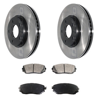 DuraGo® - Electrophoretic Coated Plain Front Brake Kit with Ceramic Pads