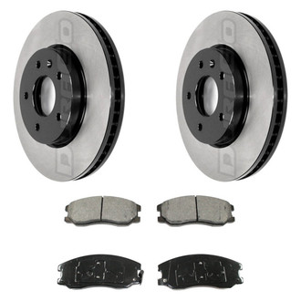 DuraGo® - Electrophoretic Coated Plain Front Brake Kit with Ceramic Pads
