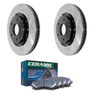 DuraGo® - Electrophoretic Coated Plain Front Brake Kit with Ceramic Pads