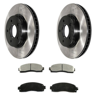 DuraGo® - Electrophoretic Coated Plain Front Brake Kit with Ceramic Pads