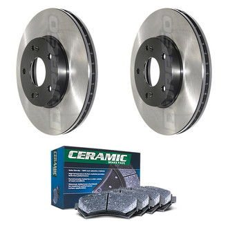 DuraGo® - Electrophoretic Coated Plain Front Brake Kit with Ceramic Pads