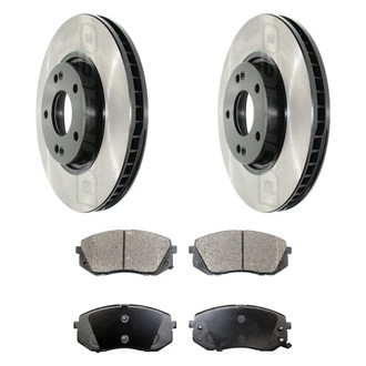 DuraGo® - Electrophoretic Coated Plain Front Brake Kit with Ceramic Pads