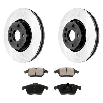 DuraGo® - Electrophoretic Coated Plain Front Brake Kit with Ceramic Pads