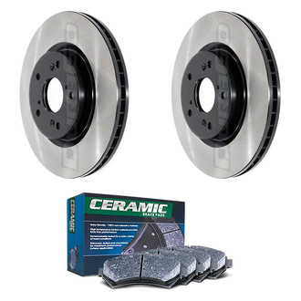 DuraGo® - Electrophoretic Coated Plain Front Brake Kit with Ceramic Pads