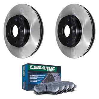 DuraGo® - Electrophoretic Coated Plain Front Brake Kit with Ceramic Pads