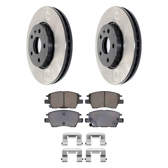 DuraGo® - Electrophoretic Coated Plain Front Brake Kit with Ceramic Pads
