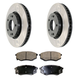 DuraGo® - Electrophoretic Coated Plain Front Brake Kit with Ceramic Pads