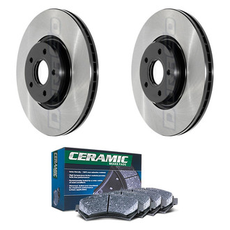 DuraGo® - Electrophoretic Coated Plain Front Brake Kit with Ceramic Pads