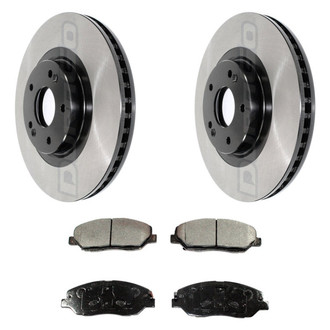 DuraGo® - Electrophoretic Coated Plain Front Brake Kit with Ceramic Pads