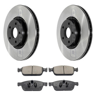 DuraGo® - Electrophoretic Coated Plain Front Brake Kit with Ceramic Pads