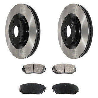 DuraGo® - Electrophoretic Coated Plain Front Brake Kit with Ceramic Pads