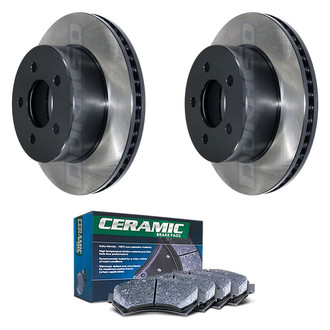 DuraGo® - Electrophoretic Coated Plain Front Brake Kit with Ceramic Pads