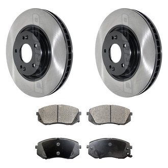 DuraGo® - Electrophoretic Coated Plain Front Brake Kit with Ceramic Pads