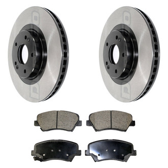 DuraGo® - Electrophoretic Coated Plain Front Brake Kit with Ceramic Pads
