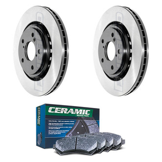 DuraGo® - Electrophoretic Coated Plain Front Brake Kit with Ceramic Pads