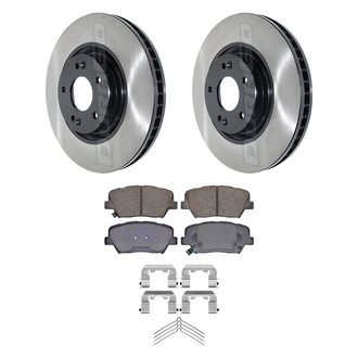 DuraGo® - Electrophoretic Coated Plain Front Brake Kit with Ceramic Pads