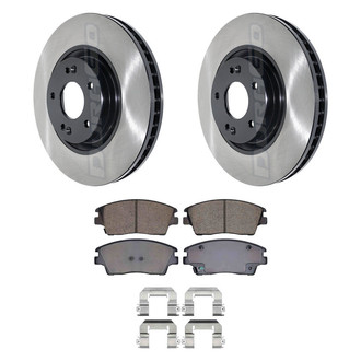 DuraGo® - Electrophoretic Coated Plain Front Brake Kit with Ceramic Pads