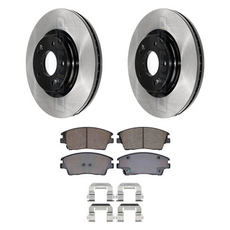 DuraGo® - Electrophoretic Coated Plain Front Brake Kit with Ceramic Pads