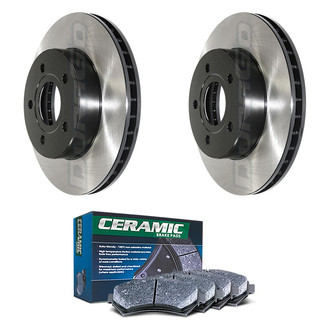 DuraGo® - Electrophoretic Coated Plain Front Brake Kit with Ceramic Pads
