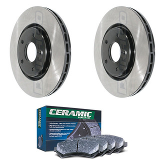 DuraGo® - Electrophoretic Coated Plain Front Brake Kit with Ceramic Pads