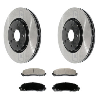 DuraGo® - Electrophoretic Coated Plain Front Brake Kit with Ceramic Pads