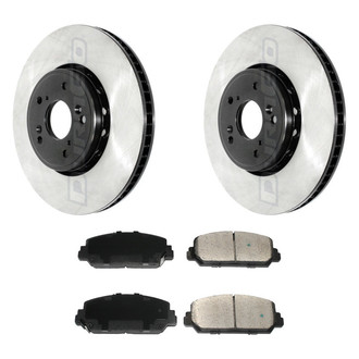DuraGo® - Electrophoretic Coated Plain Front Brake Kit with Ceramic Pads