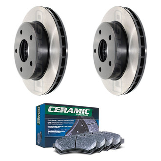 DuraGo® - Electrophoretic Coated Plain Front Brake Kit with Ceramic Pads