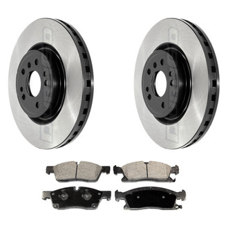 DuraGo® - Electrophoretic Coated Plain Front Brake Kit with Ceramic Pads