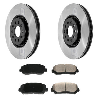 DuraGo® - Electrophoretic Coated Plain Front Brake Kit with Ceramic Pads