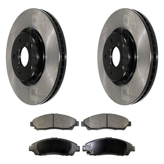 DuraGo® - Electrophoretic Coated Plain Front Brake Kit with Ceramic Pads
