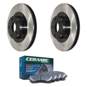 DuraGo® - Electrophoretic Coated Plain Front Brake Kit with Ceramic Pads