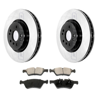 DuraGo® - Electrophoretic Coated Plain Front Brake Kit with Ceramic Pads