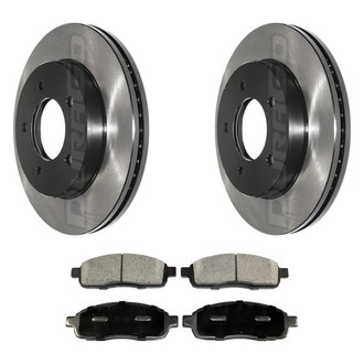 DuraGo® - Electrophoretic Coated Plain Front Brake Kit with Ceramic Pads