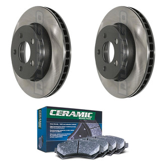 DuraGo® - Electrophoretic Coated Plain Front Brake Kit with Ceramic Pads
