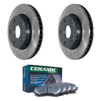 DuraGo® - Electrophoretic Coated Plain Front Brake Kit with Ceramic Pads