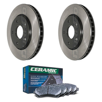DuraGo® - Electrophoretic Coated Plain Front Brake Kit with Ceramic Pads