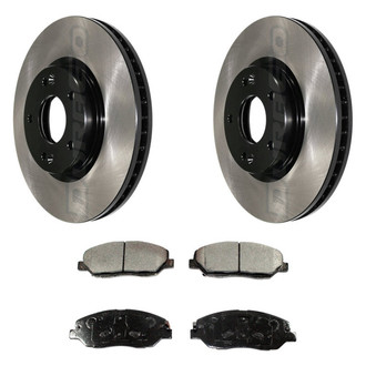 DuraGo® - Electrophoretic Coated Plain Front Brake Kit with Ceramic Pads