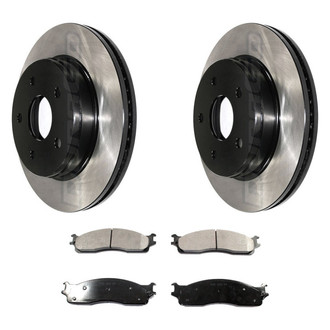 DuraGo® - Electrophoretic Coated Plain Front Brake Kit with Ceramic Pads