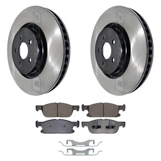 DuraGo® - Electrophoretic Coated Plain Front Brake Kit with Ceramic Pads
