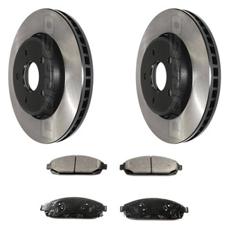 DuraGo® - Electrophoretic Coated Plain Front Brake Kit with Ceramic Pads