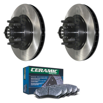 DuraGo® - Electrophoretic Coated Plain Front Brake Kit with Ceramic Pads