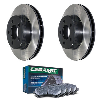 DuraGo® - Electrophoretic Coated Plain Front Brake Kit with Ceramic Pads