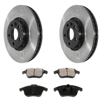 DuraGo® - Electrophoretic Coated Plain Front Brake Kit with Ceramic Pads