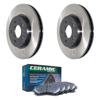 DuraGo® - Electrophoretic Coated Plain Front Brake Kit with Ceramic Pads