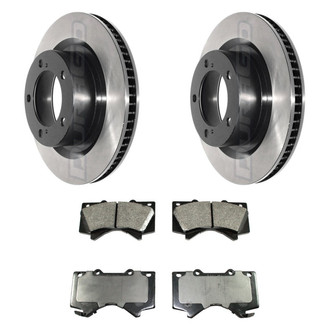 DuraGo® - Electrophoretic Coated Plain Front Brake Kit with Ceramic Pads