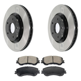 DuraGo® - Electrophoretic Coated Plain Front Brake Kit with Ceramic Pads